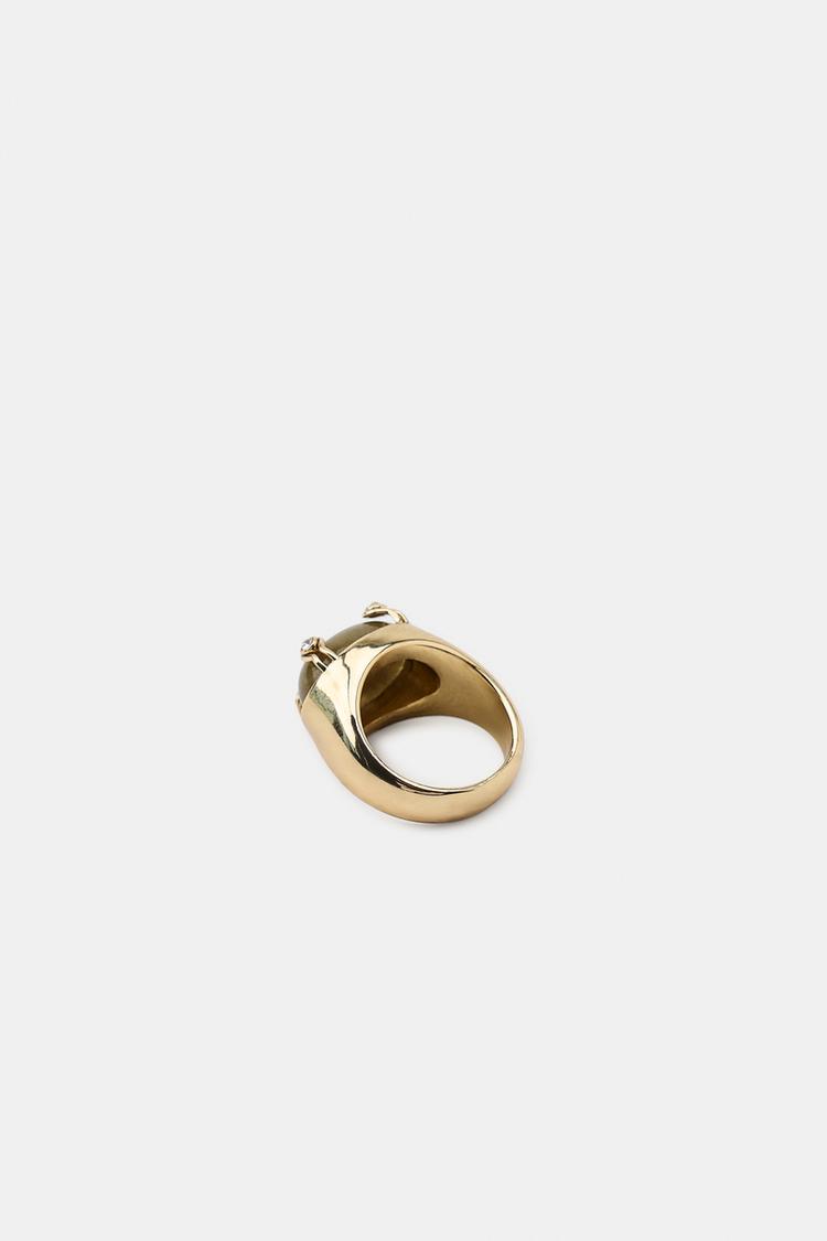 Anillo de metal con piedra 4