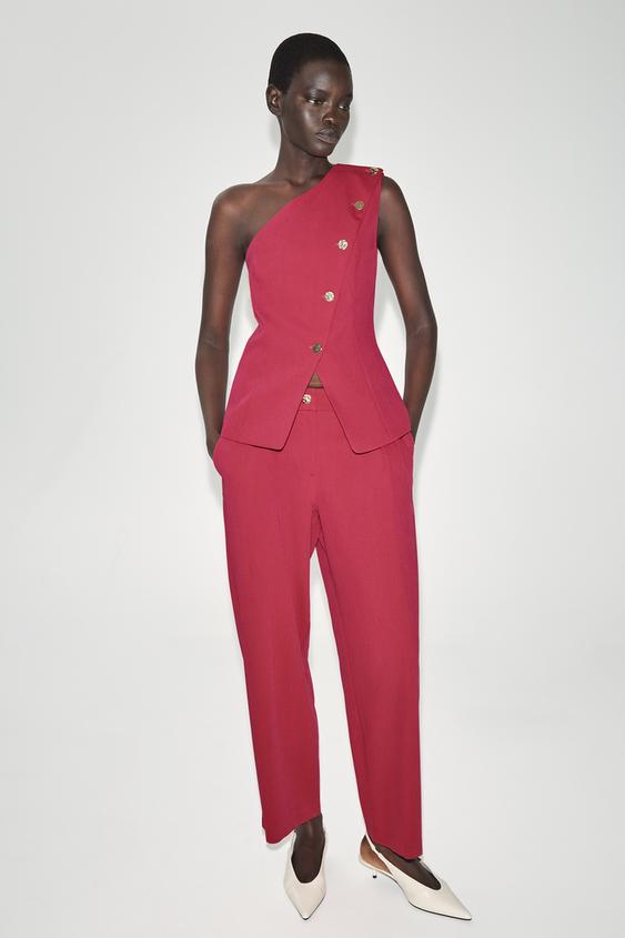 CHALECO ASIMÉTRICO - Fucsia de Zara - Imagen 0