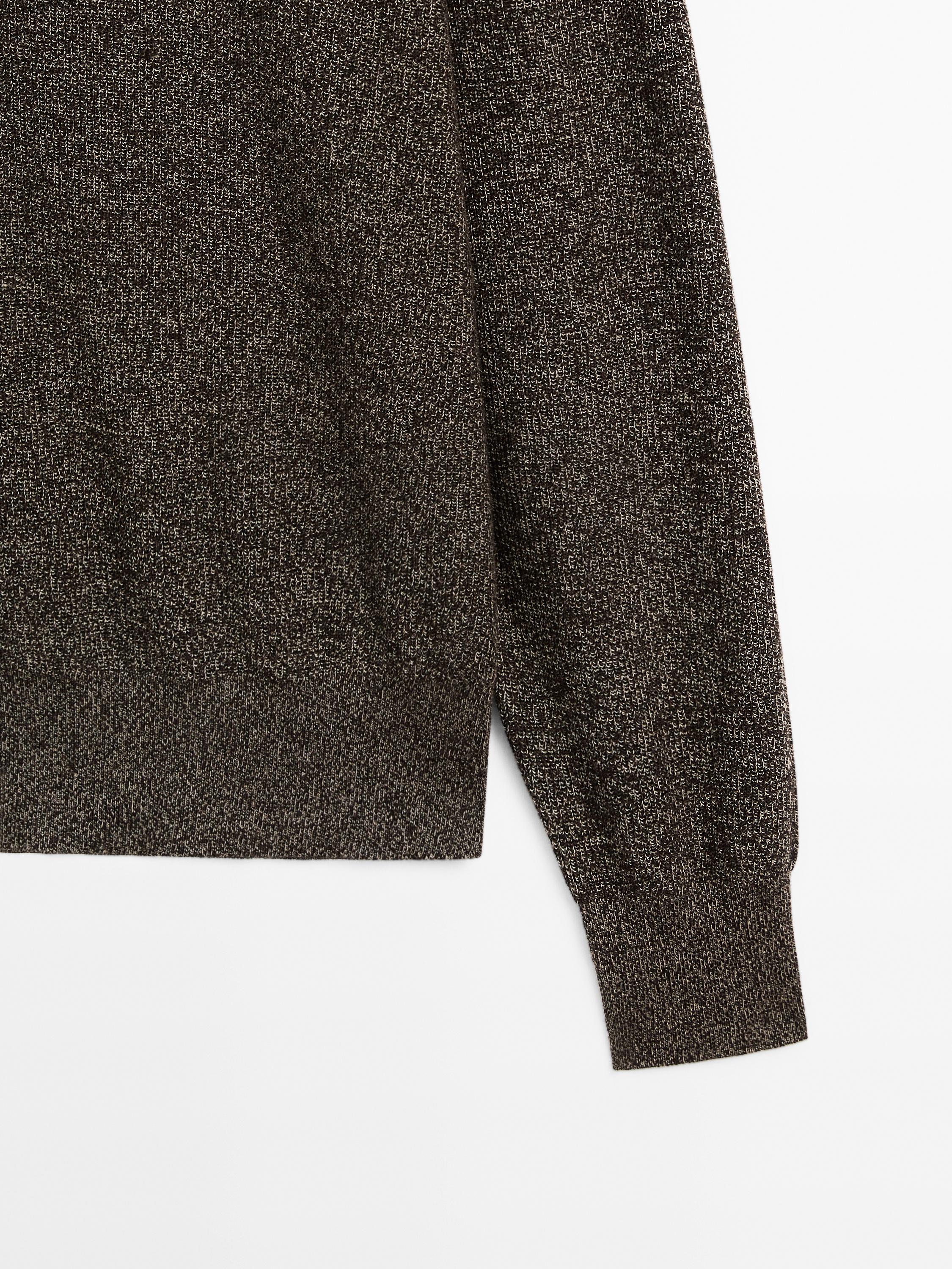 100% cotton mouliné knit cardigan