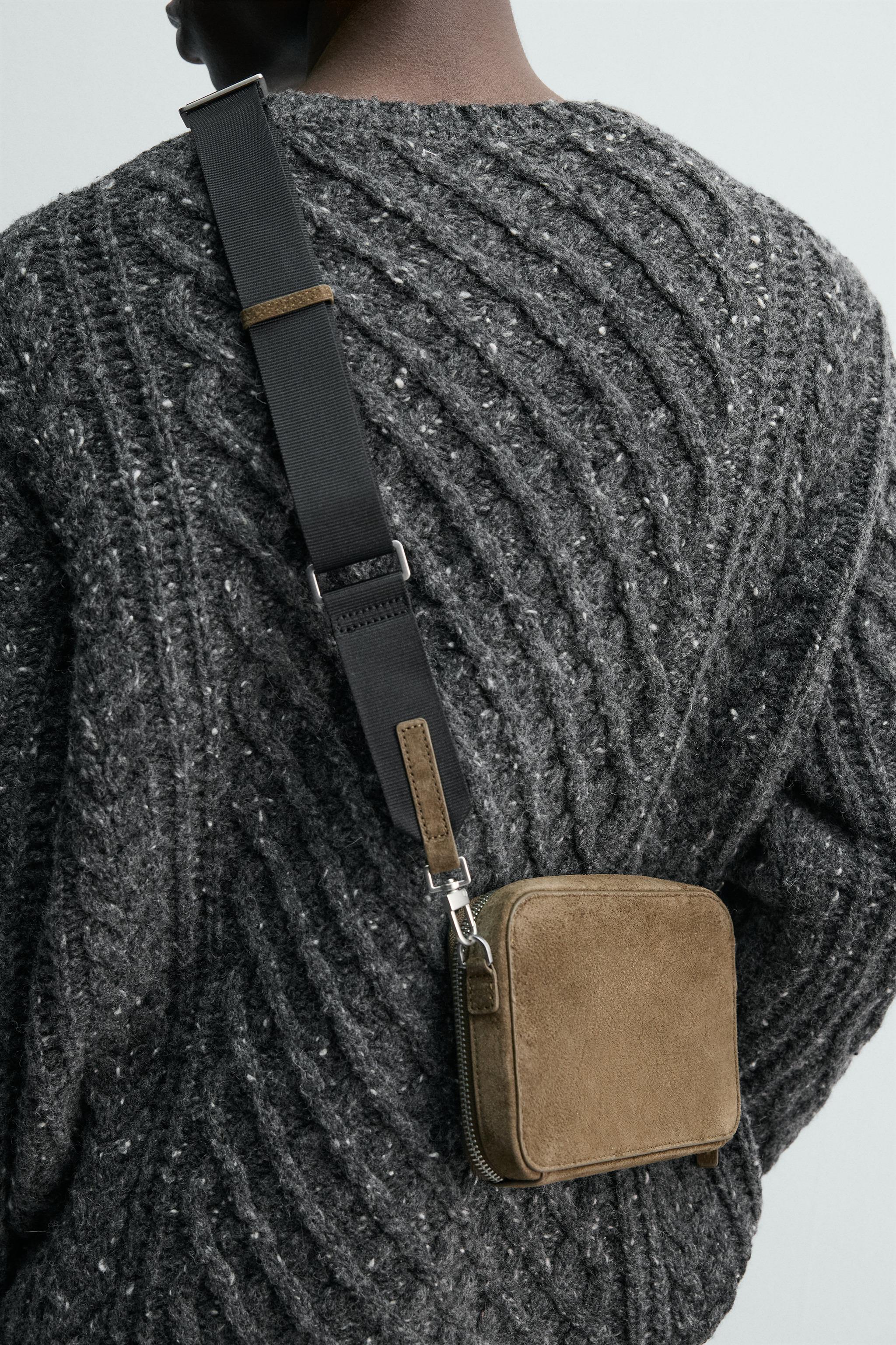 LEATHER CROSSBODY BAG - Khaki Green | ZARA Canada