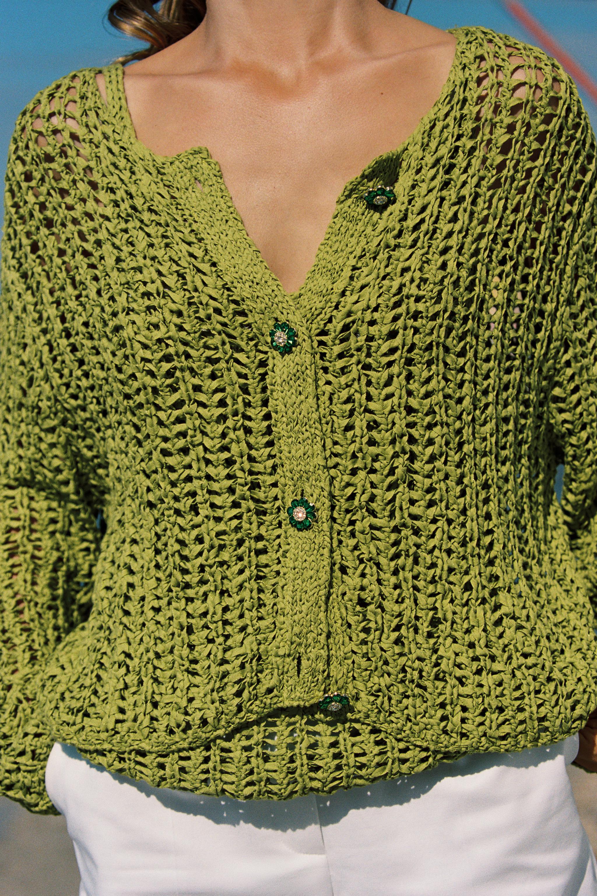 GILET EN MAILLE RUBANS