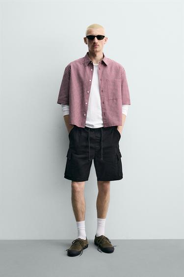 FADED RELAXED FIT CARGO BERMUDA SHORTS - Black by Zara - Image 0