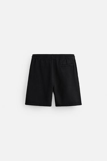 TEXTURED REGULAR FIT BERMUDA SHORTS - Black by Zara - Image 6