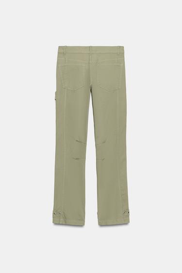 STRAIGHT-LEG CARGO TROUSERS - Light khaki by Zara - Image 6
