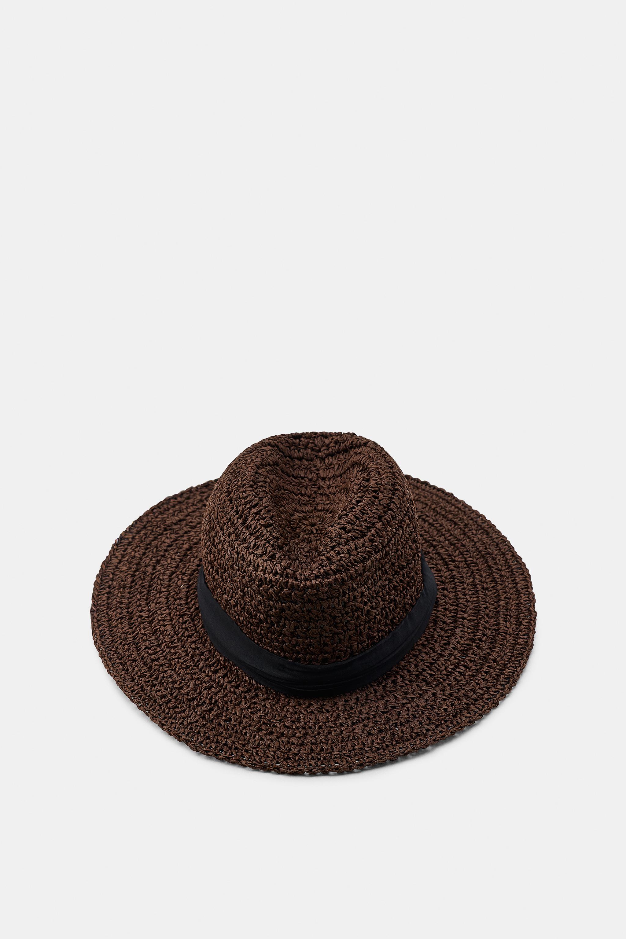 CONTRAST BAND HAT — Brown (alternate view)