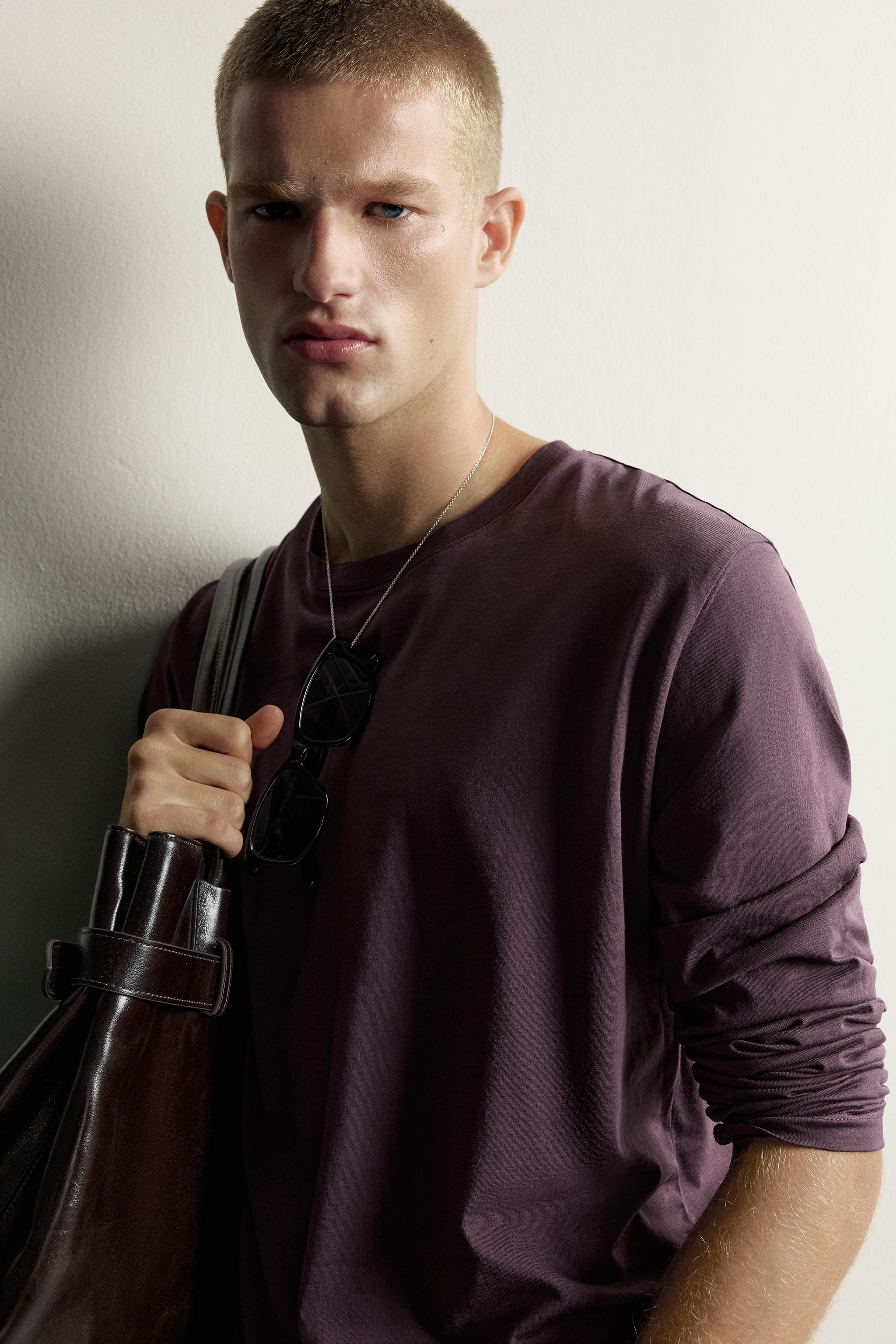 Zara RELAXED FIT UZUN KOLLU T-SHIRT görsel 6