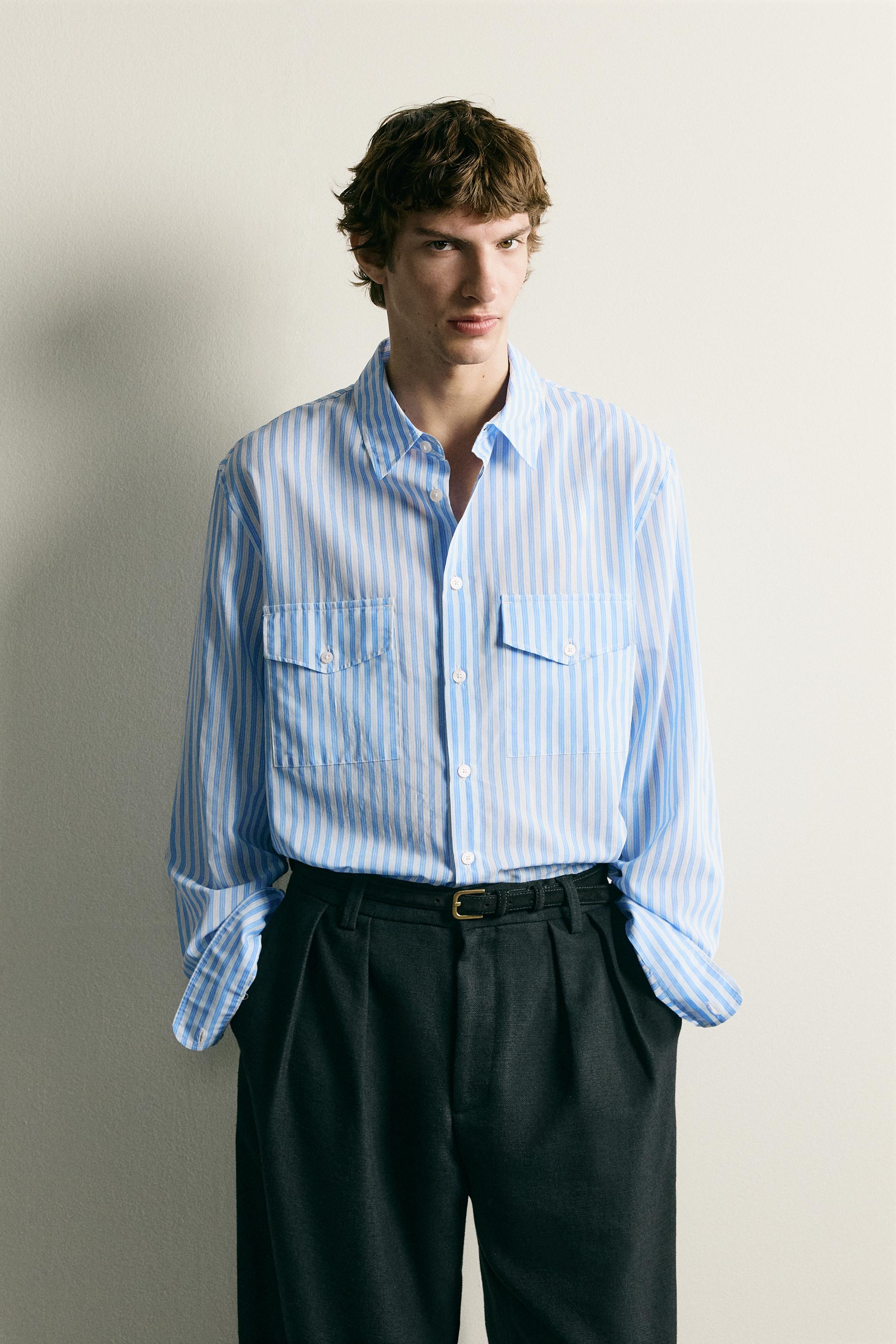 CHEMISE FLUIDE À RAYURES ET POCHES