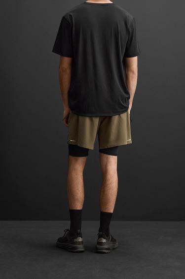 2-IN-1 TRAINING SHORTS - Dark khaki de Zara - Image 2