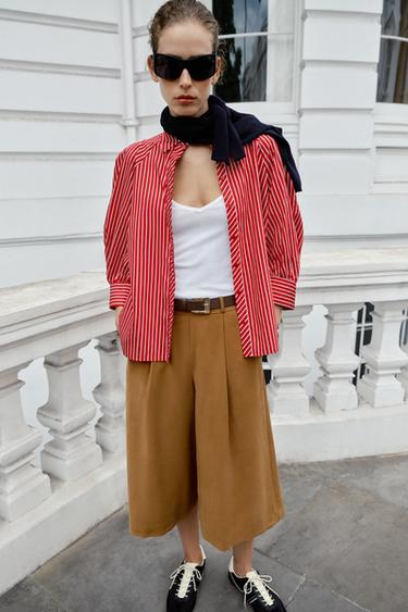LONG BELTED BERMUDA SHORTS - Brown by Zara