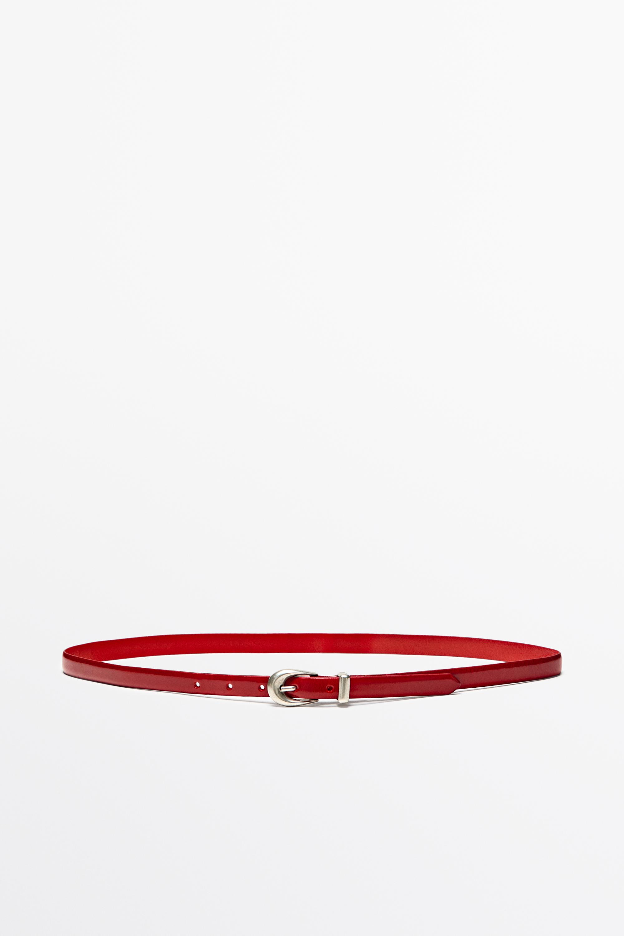 Ceinture en cuir nappa avec passant