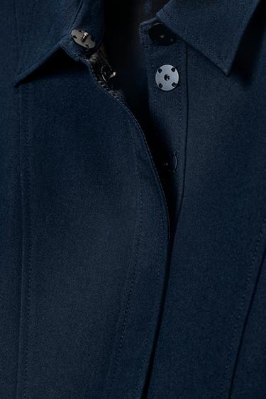 ZW COLLECTION SHORT SHIRT DRESS - Navy blue by Zara - Image 7