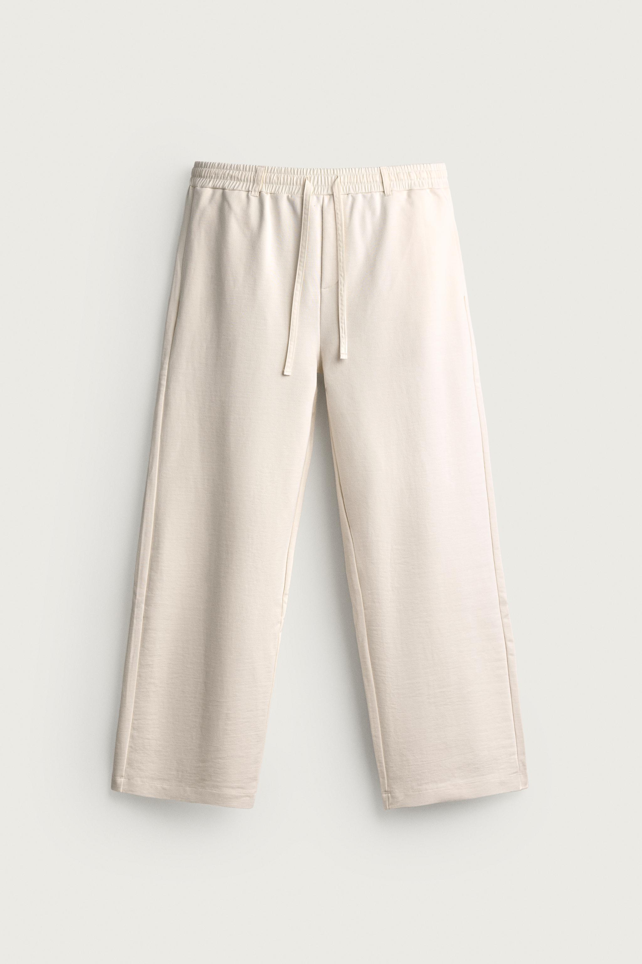 CONTRAST WAIST JOGGER PANTS — White
