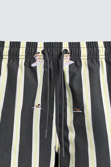 MAILLOT DE BAIN MI-LONG BRODERIES - Gris de Zara - Image 8