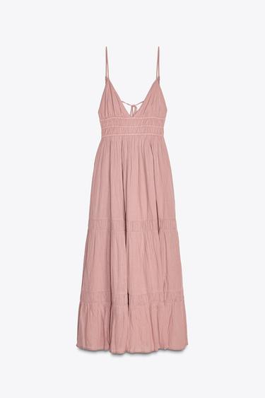 GAUZE MIDI DRESS - Pastel pink by Zara - Image 5
