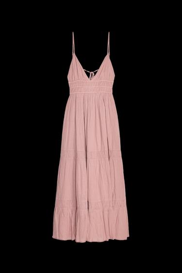 MIDI-KLEID AUS GASE - Pastellrosa von Zara - Bild 0