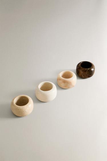 MARBLE NAPKIN RINGS (SET OF 4) -  by Zara - Image 1