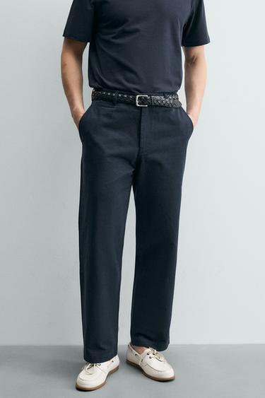 Zaras CHINOS I STRAIGHT FIT - Marinblå