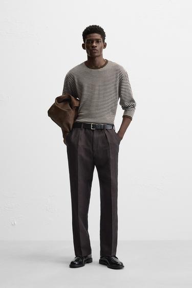 STRIPED JACQUARD SWEATER - Brown by Zara - Image 0