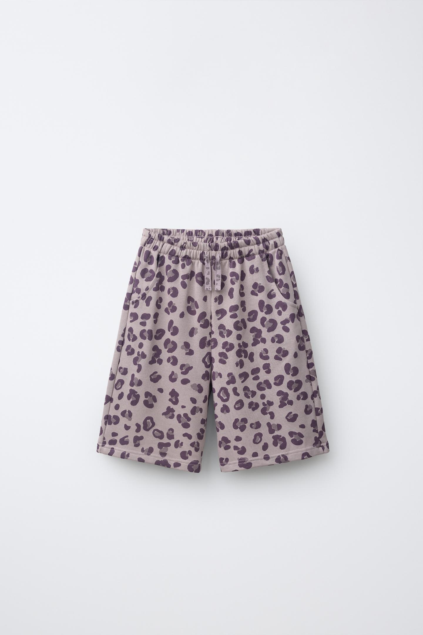 Детские шорты Zara Animal Print Plush, цвет: Фиолетовый — фото 2