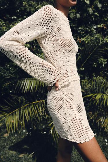 ENSEMBLE PULL ET JUPE COURTE EN MAILLE POINTELLE - 089 de Zara - Image 2