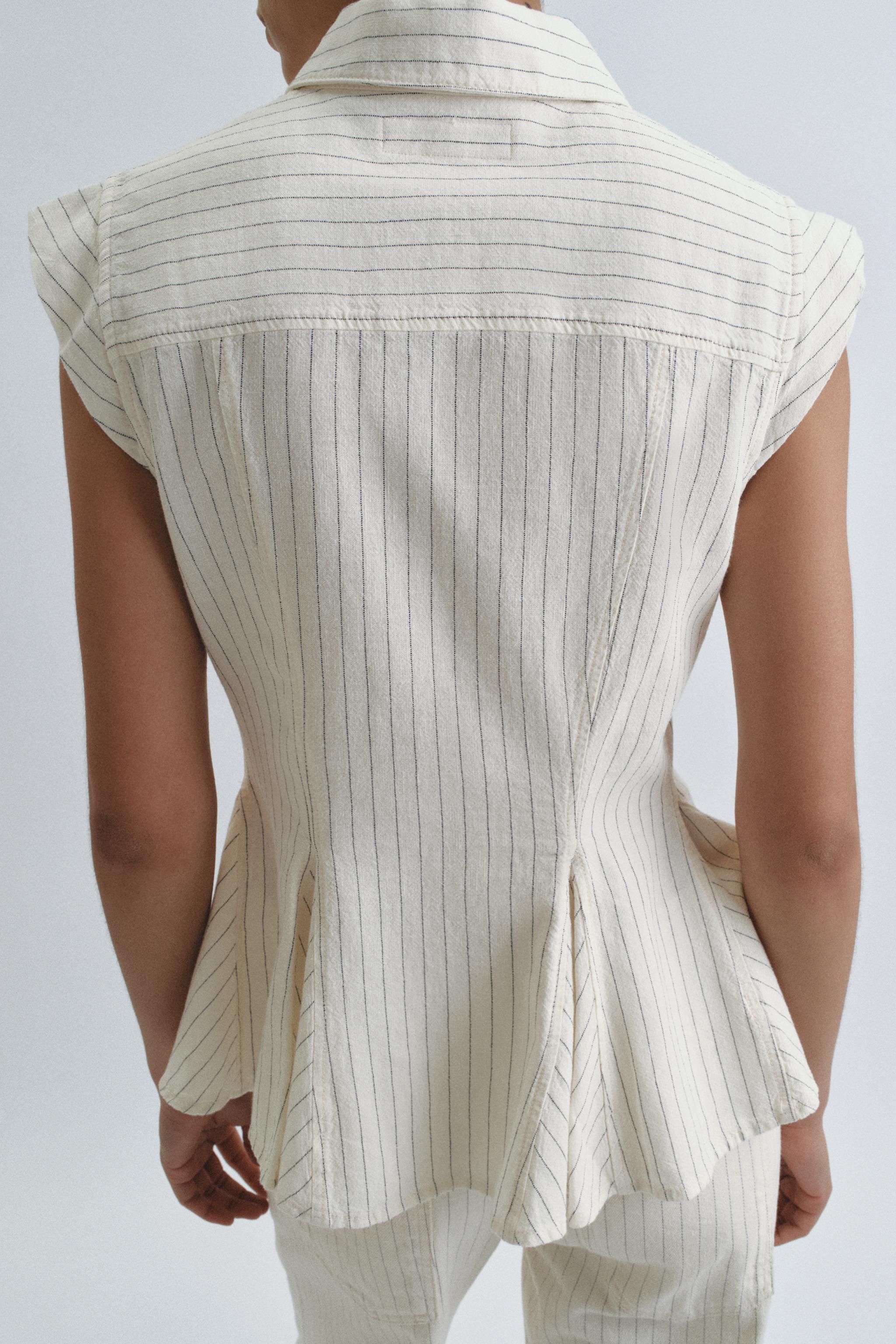 ZW COLLECTION PEPLUM ÇİZGİLİ GÖMLEK - Görsel 3