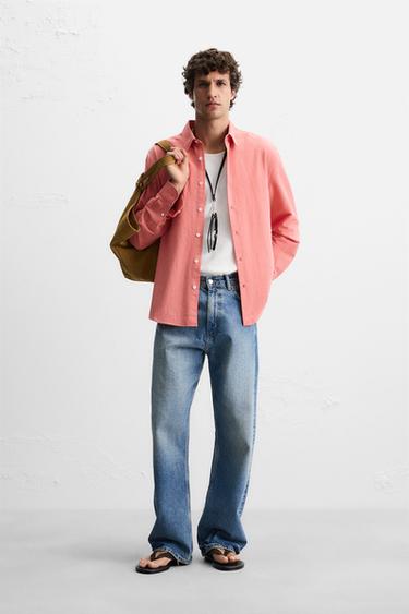 STRIPED SHIRT - Red / Coral by Zara - Image 0