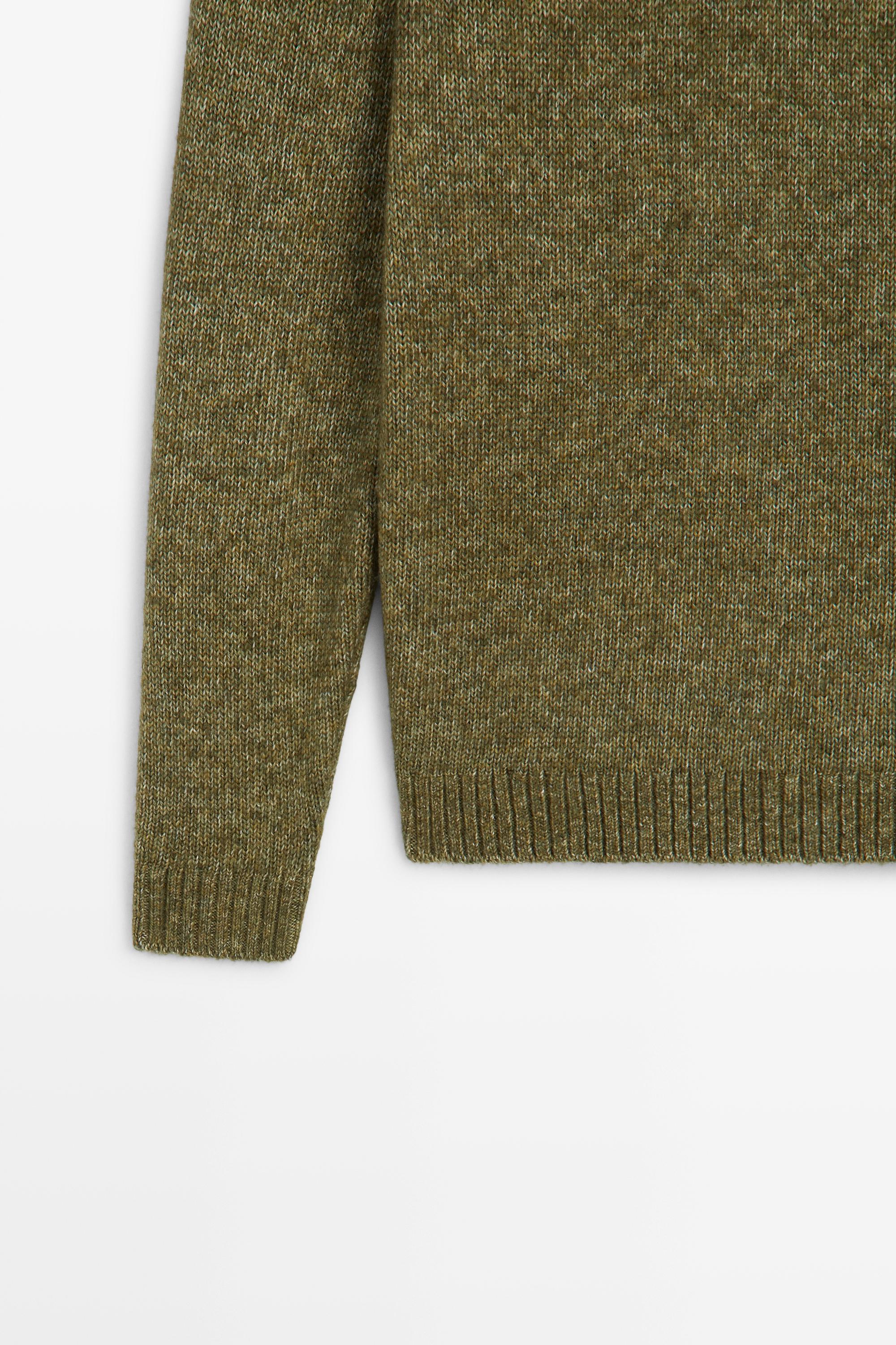 Flecked cotton-blend knit sweater