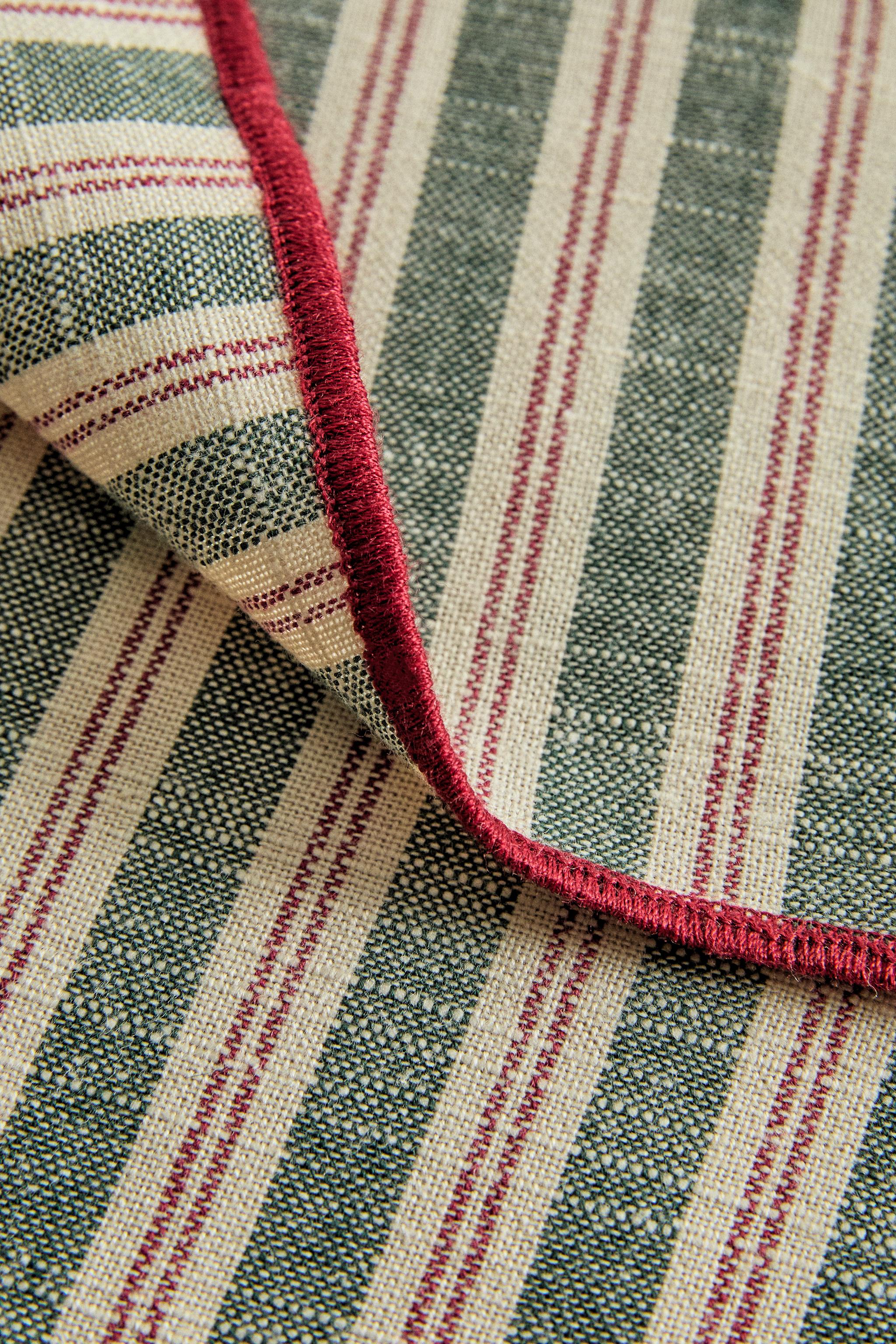 STRIPED CHRISTMAS COTTON NAPKINS (PACK OF 2)