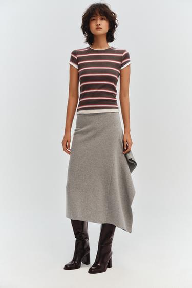 DOUBLE STRIPE T-SHIRT - Chocolate brown by Zara