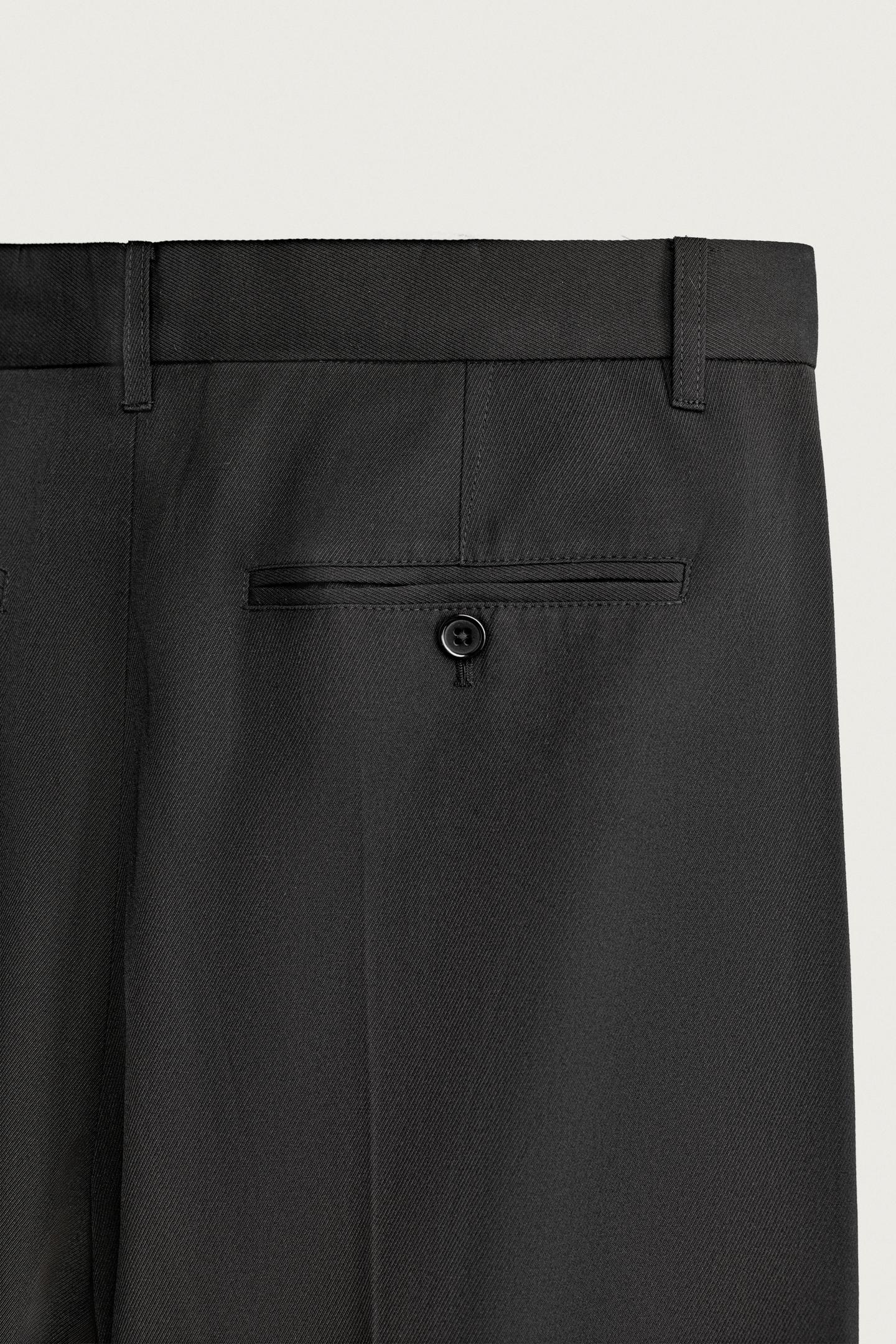 Мужские брюки Zara Pleated Relaxed-Fit, цвет: Чёрный — фото 10