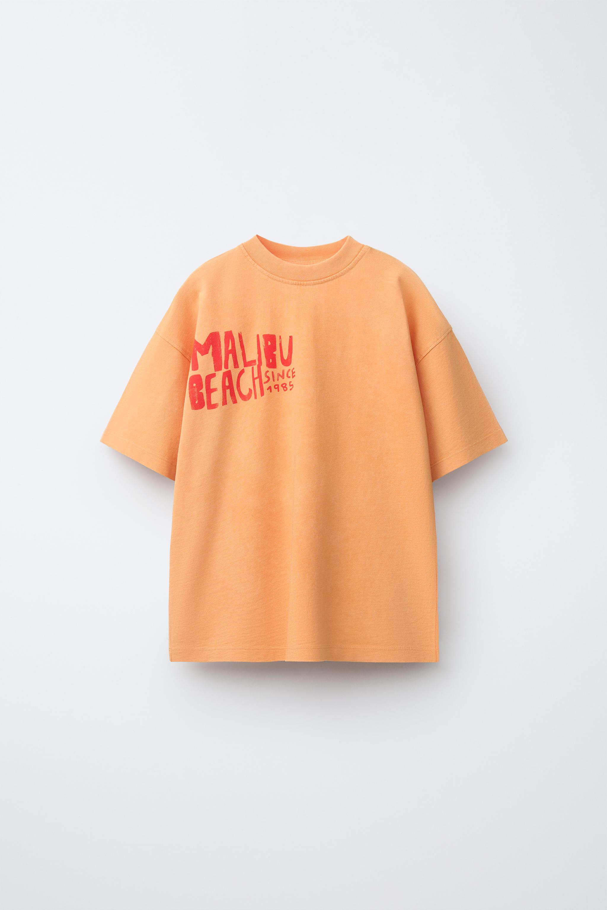 BEACH PRINT T-SHIRT - Orange | ZARA Turkey