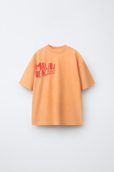 BEACH PRINT T-SHIRT - Orange by Zara