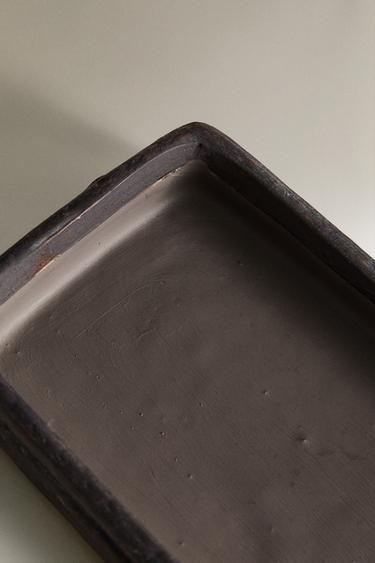 CERAMIC TRAY WITH RECTANGULAR EDGES - Black by Zara - Image 4