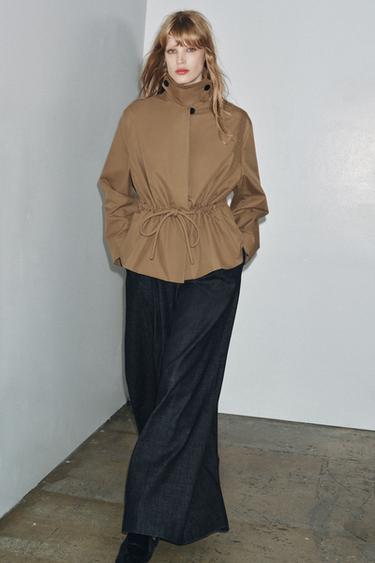 ZW COLLECTION SHORT PARKA WITH ADJUSTABLE WAIST - Brown / Taupe by Zara - Image 2