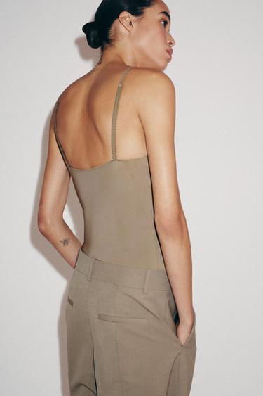 BODY ENCAJE EN POLYAMIDE - Vert olive de Zara - Image 2