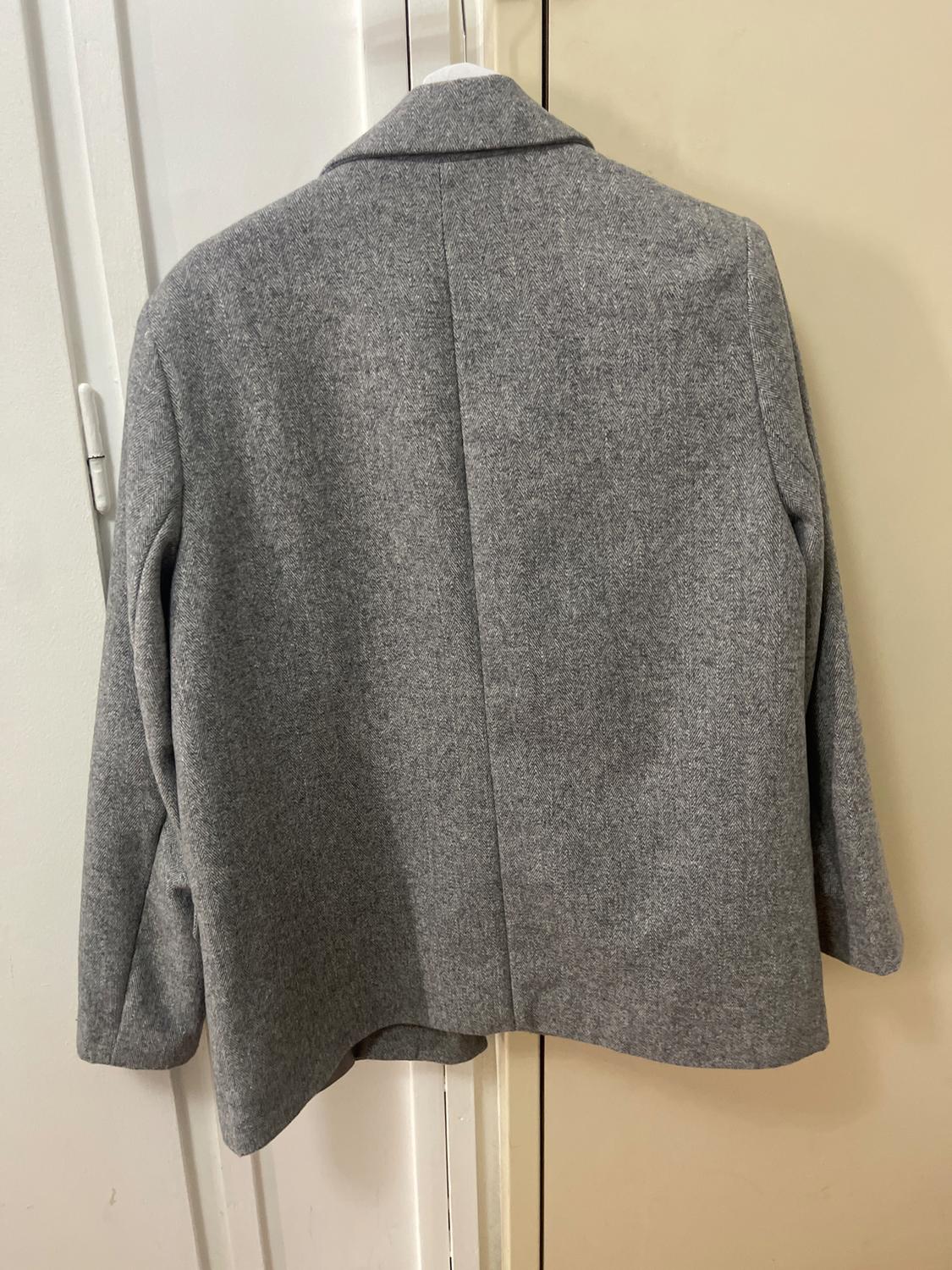 HERRINGBONE WOOL BLEND STRAIGHT BLAZER - Image 2