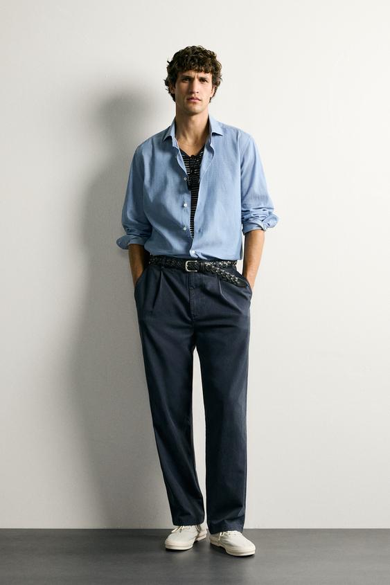 CHEMISE REGULAR FIT EN VOILE - Bleu ciel de Zara - Image 0