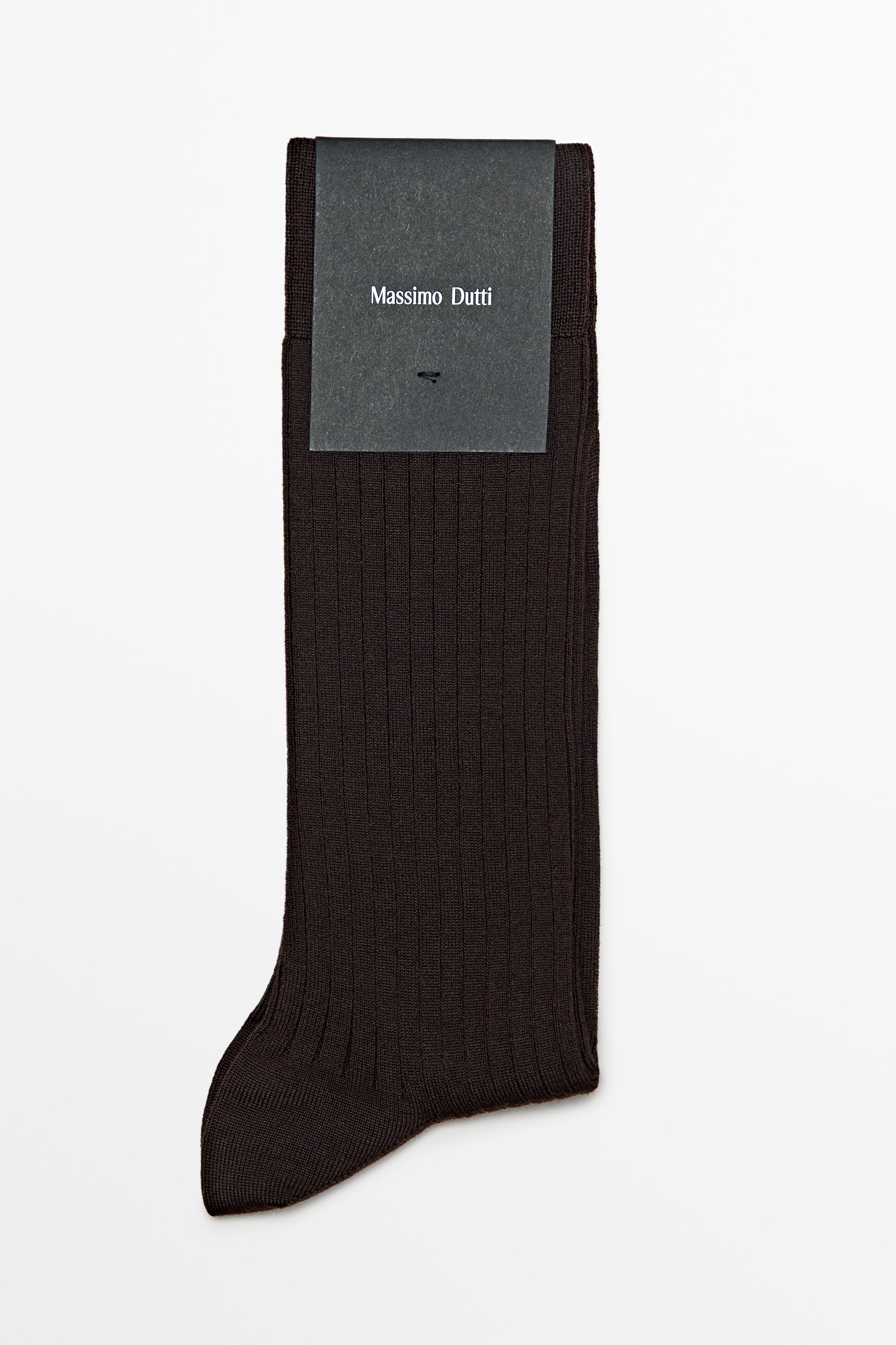 Ribbed dress socks — Chocolate