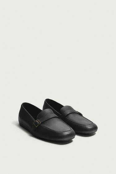 MOCASÍN PIEL - Negro de Zara