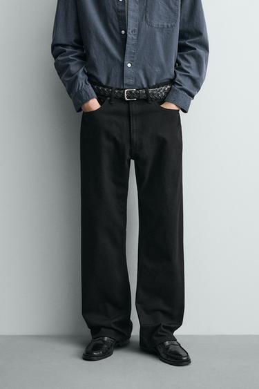 جينز بقصة فضفاضة - أسود by Zara