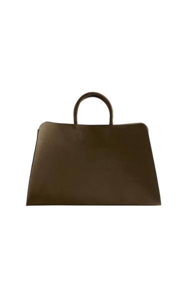 NUBUCK LEATHER TOTE BAG - Green by Zara