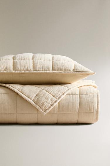 CHILDREN'S CHECK MUSLIN QUILT - Butter by Zara - Image 4