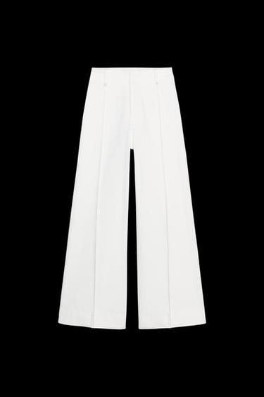 Zara ZW COLLECTION HIGH WAIST WIDE LEG JEANS - Oyster-white - Image 0