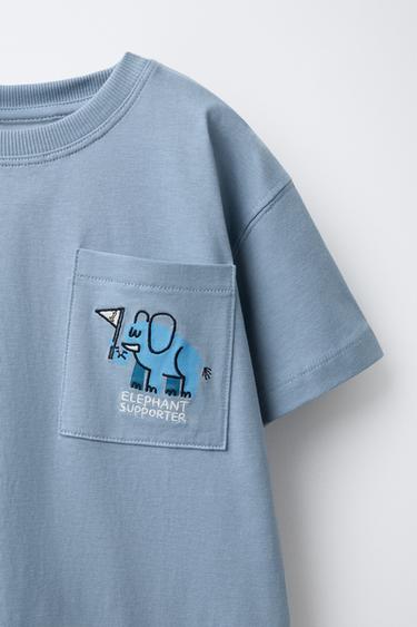 ANIMAL EMBROIDERY T-SHIRT - Blue by Zara - Image 2
