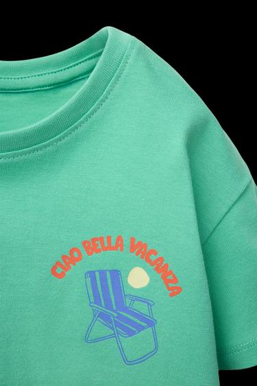 2-6 JAHRE/ SCHLAFANZUG-SHIRT UND BERMUDA STRAND - Grün von Zara