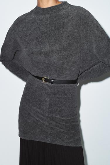 SOFT BELTED DRESS - Anthracite grey by Zara - Image 3