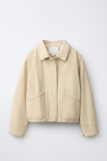 FRAYED TWILL JACKET - Sand / Marl by Zara