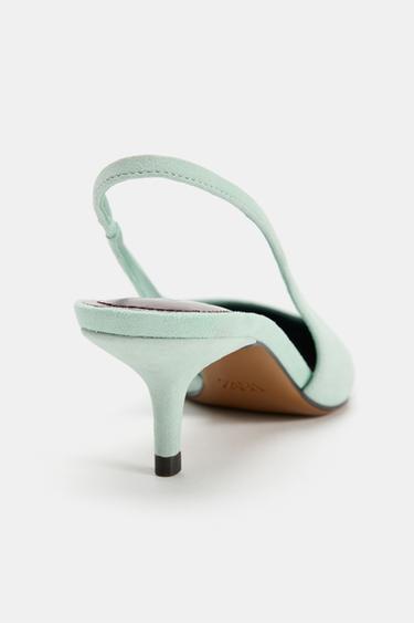 CHAUSSURES KITTEN EN DAIM - Vert menthe de Zara - Image 4