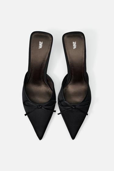 MULES WITH BOW DETAIL - Black by Zara