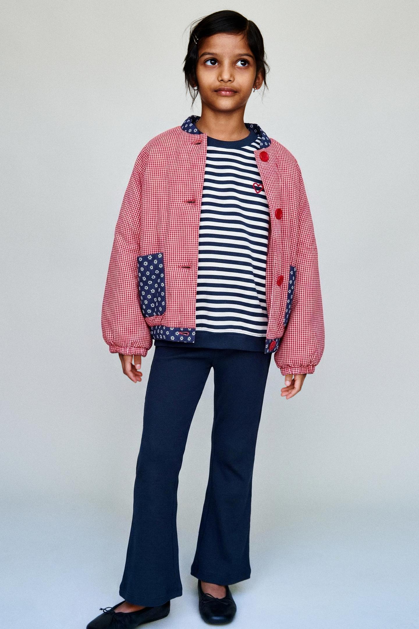 Детский комплект Zara Striped Sweatshirt and Flare Legging Set, цвет: Синий